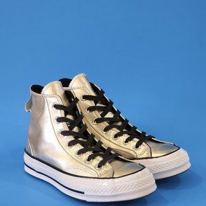Converse Chuck 70 High Top Metallic Silver Women's Sneakers 569433C NWT